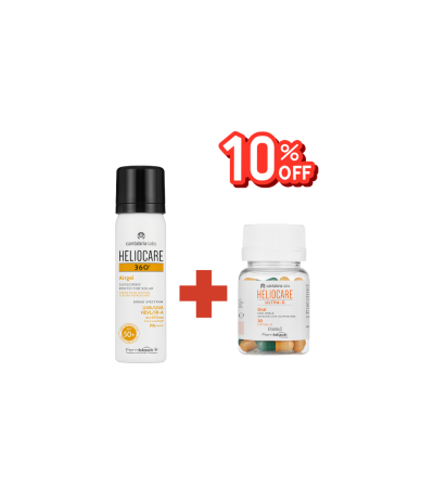 Heliocare 360 Airgel SPF 50 + Heliocare Ultra-D Capsules 10% Discount اشتري واقي شمس الموضعي مع الكبسولات من هيليوكير بخصم 10%